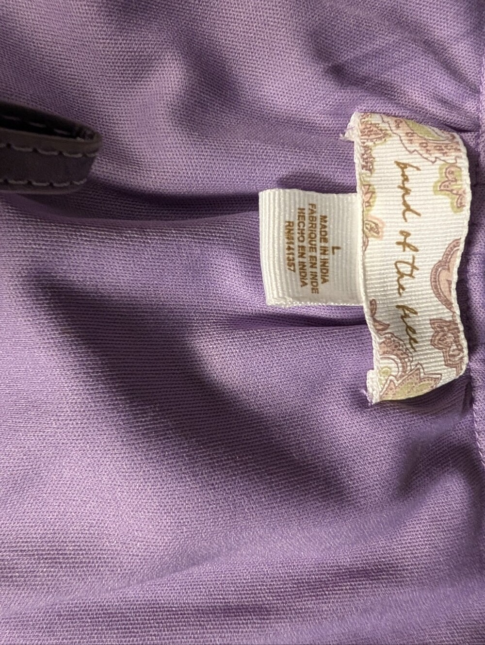 Land of the Free Lavender Paisley Boho Maxi Dress Size L Flutter Sleeve A-128 - Picture 12 of 16